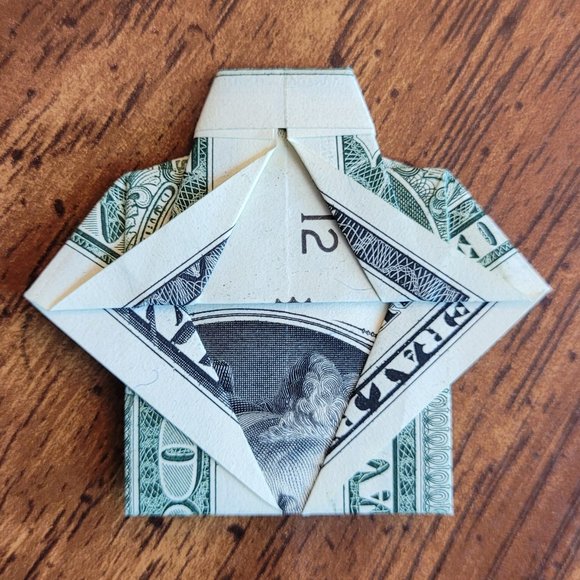 ORIGAMI SHIRT & TIE - Handmade DOLLAR Gift Art $1 Bill New Uncirculated Money - Picture 2 of 4